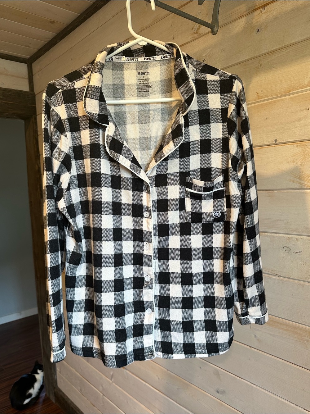 Born | Black & White Plaid Pyjama Set